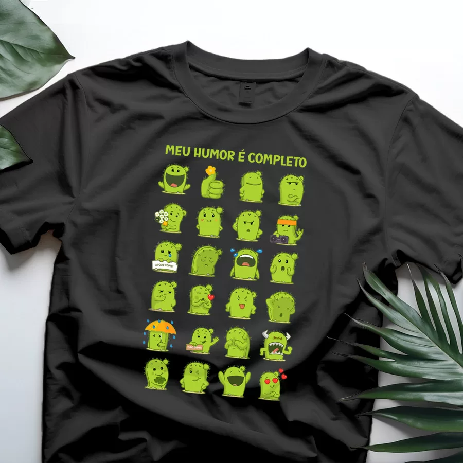 Camiseta Feminina Cacto Humor - Temperamento - Emoções - 100% Algodão