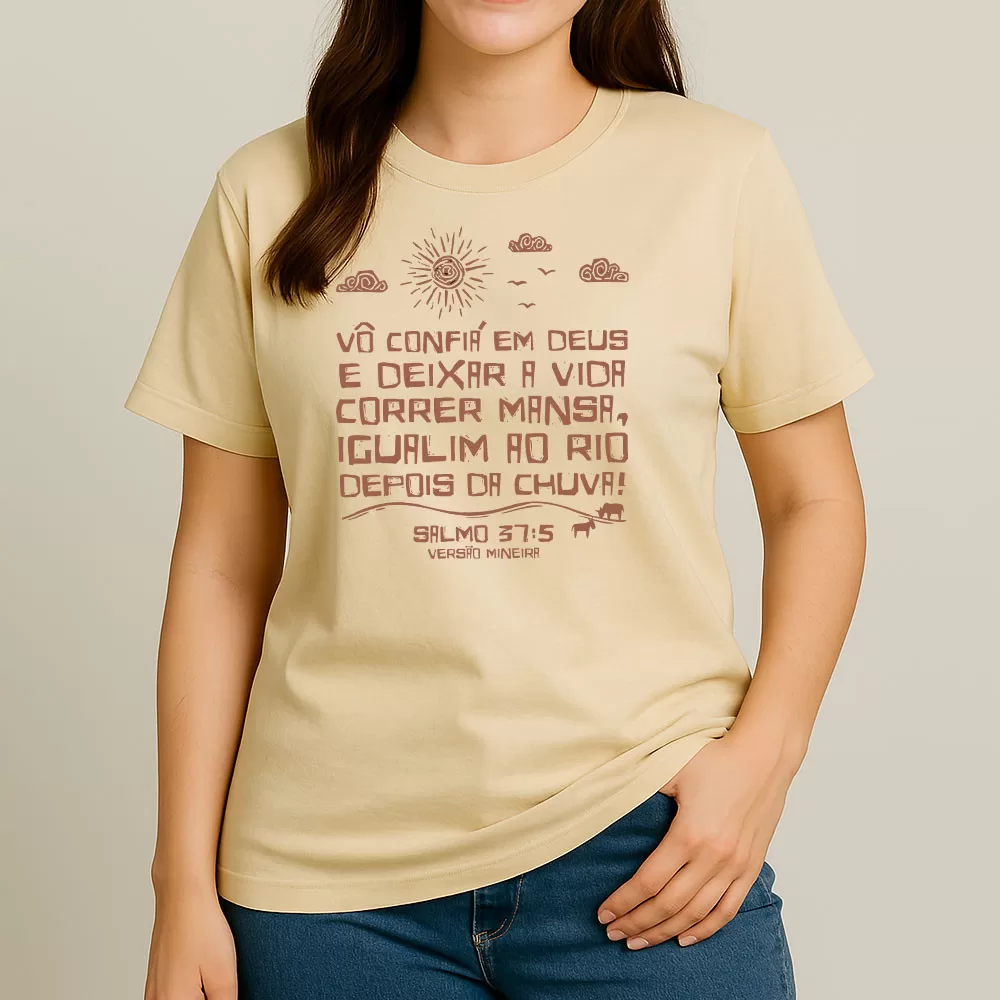 Camiseta Algodão do Mineiro - Vou Confiar em Deus - Confiança Cristã Evangélica