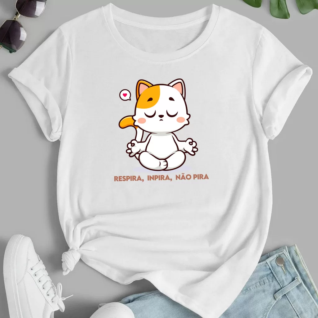 Camiseta Gato Inspira - Cat Divertido