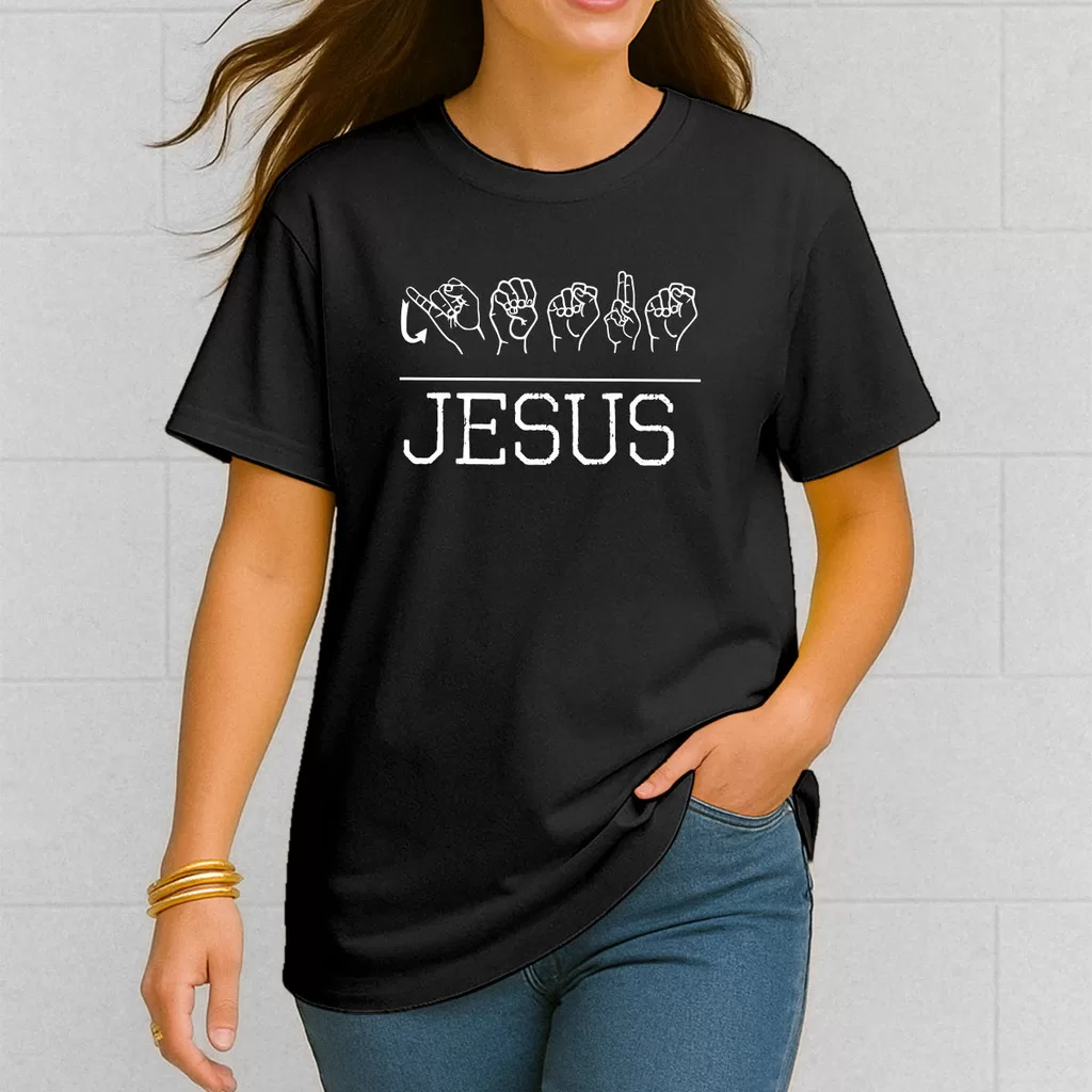 Camiseta Jesus Lingua de Sinais Linguagem Amor Libras - 100 % Algodão