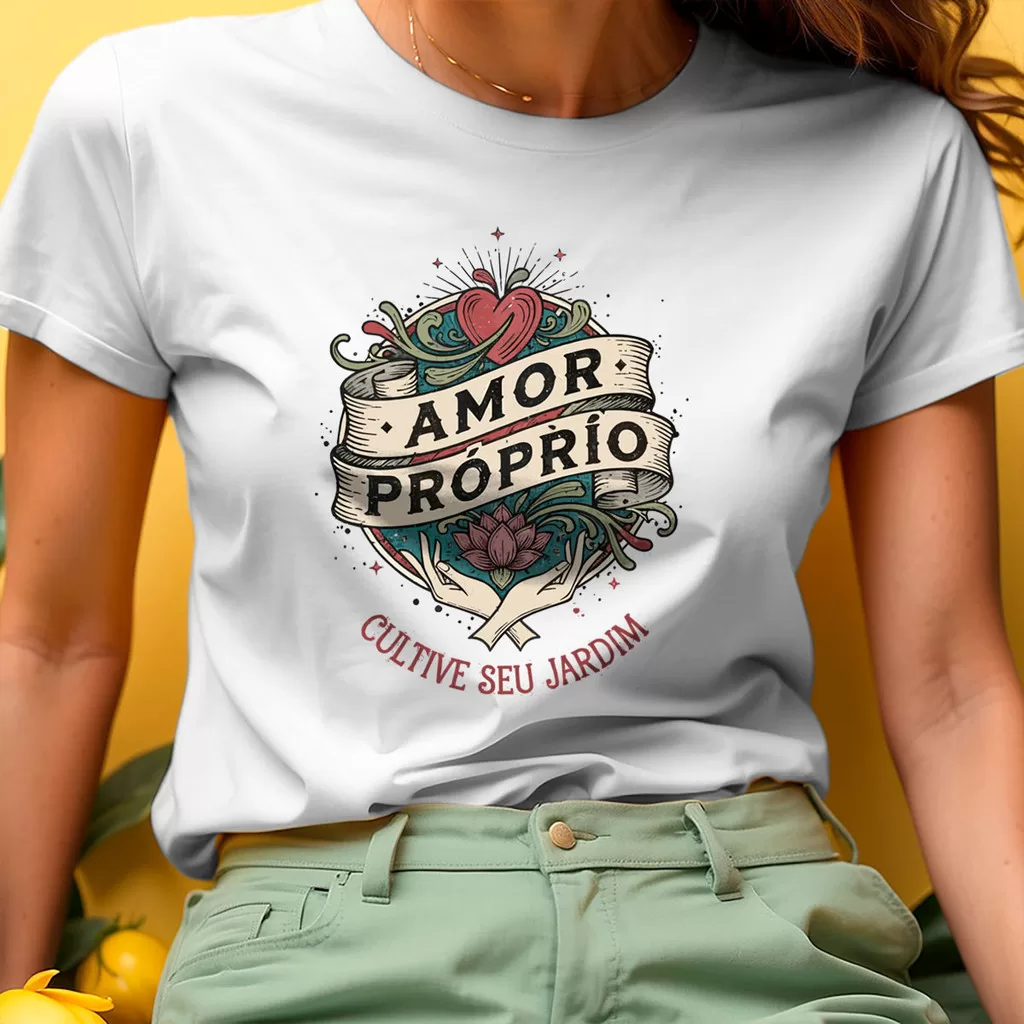 Camiseta Feminina Cultive Seu Jardim Amor Proprio Motivacional Cuide Se 100% Algodão